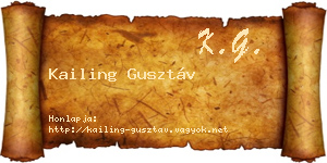 Kailing Gusztáv névjegykártya